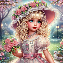 Load image into Gallery viewer, Elegant Little Girl 30*30CM(Canvas) Partial Special Shaped Drill Diamond Painting