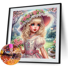 Load image into Gallery viewer, Elegant Little Girl 30*30CM(Canvas) Partial Special Shaped Drill Diamond Painting