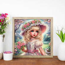 Load image into Gallery viewer, Elegant Little Girl 30*30CM(Canvas) Partial Special Shaped Drill Diamond Painting
