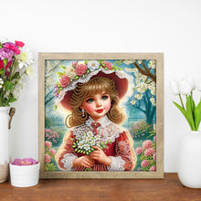 Load image into Gallery viewer, Elegant Little Girl 30*30CM(Canvas) Partial Special Shaped Drill Diamond Painting