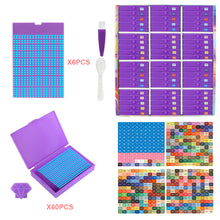 Load image into Gallery viewer, Diamond Art Trays Kits 5D DIY Diamond Painting Tray for Adults (60pcs Purple)