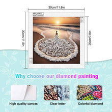 Load image into Gallery viewer, Beauty In A Beach Skirt Hem 30*30CM(Canvas) Partial Special Shaped Drill Diamond Painting