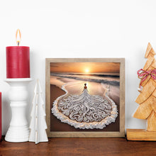 Load image into Gallery viewer, Beauty In A Beach Skirt Hem 30*30CM(Canvas) Partial Special Shaped Drill Diamond Painting