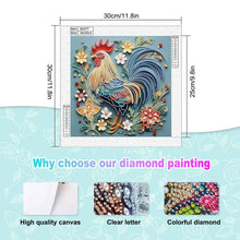 Load image into Gallery viewer, Rooster Quilling 30*30CM(Canvas) Partial Special Shaped Drill Diamond Painting