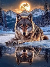 Load image into Gallery viewer, Moon Wolf 40*50CM(Canvas) Full Round Drill Diamond Painting