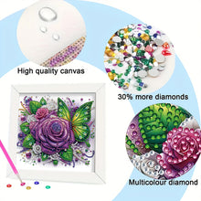 Load image into Gallery viewer, Rose Butterfly 18*18CM(Canvas) Partial Special Shaped Drill Diamond Painting