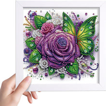 Load image into Gallery viewer, Rose Butterfly 18*18CM(Canvas) Partial Special Shaped Drill Diamond Painting