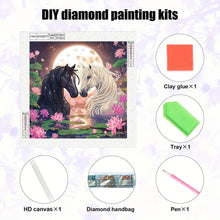 Load image into Gallery viewer, Black Horse White Horse 30*30CM(Canvas) Partial Special Shaped Drill Diamond Painting