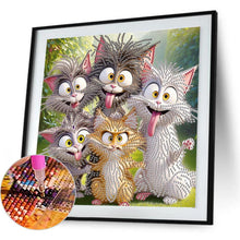 Load image into Gallery viewer, Funny Cat 30*30CM(Canvas) Partial Special Shaped Drill Diamond Painting