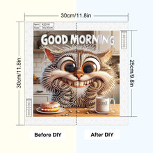 Load image into Gallery viewer, Funny Cat 30*30CM(Canvas) Partial Special Shaped Drill Diamond Painting
