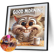 Load image into Gallery viewer, Funny Cat 30*30CM(Canvas) Partial Special Shaped Drill Diamond Painting