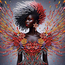 Load image into Gallery viewer, Elegant Black Beauty-Woman 30*30CM(Canvas) Partial Special Shaped Drill Diamond Painting