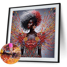 Load image into Gallery viewer, Elegant Black Beauty-Woman 30*30CM(Canvas) Partial Special Shaped Drill Diamond Painting