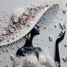 Load image into Gallery viewer, Elegant Black Beauty-Woman 30*30CM(Canvas) Partial Special Shaped Drill Diamond Painting