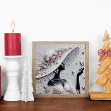 Load image into Gallery viewer, Elegant Black Beauty-Woman 30*30CM(Canvas) Partial Special Shaped Drill Diamond Painting