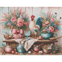 Load image into Gallery viewer, Retro Rooster In Kitchen 50*40CM(Canvas) Full Round Drill Diamond Painting