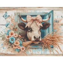 Load image into Gallery viewer, Retro Farm Cow 50*40CM(Canvas) Full Round Drill Diamond Painting