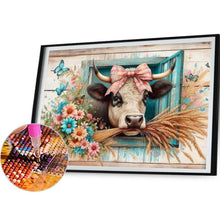 Load image into Gallery viewer, Retro Farm Cow 50*40CM(Canvas) Full Round Drill Diamond Painting