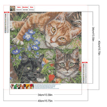 Load image into Gallery viewer, Three Cats 40*40CM(Canvas) Full Round Drill Diamond Painting