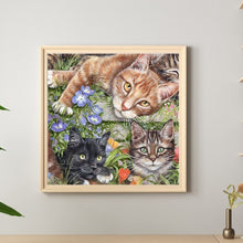 Load image into Gallery viewer, Three Cats 40*40CM(Canvas) Full Round Drill Diamond Painting