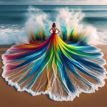 Load image into Gallery viewer, Rainbow Dress Girl 40*40CM(Canvas) Full Round Drill Diamond Painting