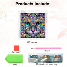Load image into Gallery viewer, Colorful Cat 30*30CM(Canvas) Partial Special Shaped Drill Diamond Painting