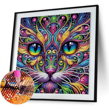 Load image into Gallery viewer, Colorful Cat 30*30CM(Canvas) Partial Special Shaped Drill Diamond Painting