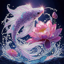 Load image into Gallery viewer, Purple Glow Fish 30*30CM(Canvas) Partial Special Shaped Drill Diamond Painting