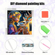 Load image into Gallery viewer, Deer Girl 30*30CM(Canvas) Partial Special Shaped Drill Diamond Painting