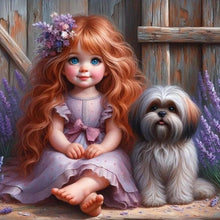 Load image into Gallery viewer, Cute Little Girl 40*40CM(Canvas) Full Round Drill Diamond Painting