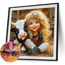Load image into Gallery viewer, Cute Little Girl 40*40CM(Canvas) Full Round Drill Diamond Painting