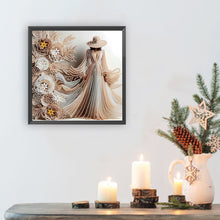 Load image into Gallery viewer, Elegant Hat Lady-Woman 30*30CM(Canvas) Partial Special Shaped Drill Diamond Painting
