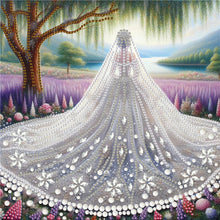 Load image into Gallery viewer, Wedding Dress Girl 30*30CM(Canvas) Partial Special Shaped Drill Diamond Painting
