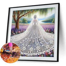 Load image into Gallery viewer, Wedding Dress Girl 30*30CM(Canvas) Partial Special Shaped Drill Diamond Painting