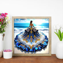 Load image into Gallery viewer, Gorgeous Skirt Girl 30*30CM(Canvas) Partial Special Shaped Drill Diamond Painting