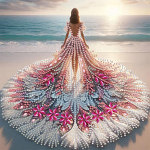 Load image into Gallery viewer, Gorgeous Skirt Girl 30*30CM(Canvas) Partial Special Shaped Drill Diamond Painting