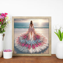 Load image into Gallery viewer, Gorgeous Skirt Girl 30*30CM(Canvas) Partial Special Shaped Drill Diamond Painting