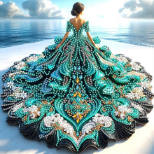 Load image into Gallery viewer, Gorgeous Skirt Girl 30*30CM(Canvas) Partial Special Shaped Drill Diamond Painting