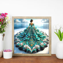 Load image into Gallery viewer, Gorgeous Skirt Girl 30*30CM(Canvas) Partial Special Shaped Drill Diamond Painting