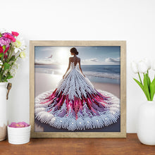 Load image into Gallery viewer, Gorgeous Skirt Girl 30*30CM(Canvas) Partial Special Shaped Drill Diamond Painting