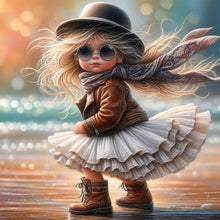 Load image into Gallery viewer, Cute Little Girl 40*40CM(Canvas) Full Round Drill Diamond Painting