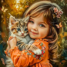 Load image into Gallery viewer, Cute Little Girl 40*40CM(Canvas) Full Round Drill Diamond Painting