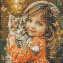 Load image into Gallery viewer, Cute Little Girl 40*40CM(Canvas) Full Round Drill Diamond Painting