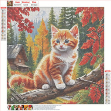 Load image into Gallery viewer, Autumn Cat 40*40CM(Canvas) Full Round Drill Diamond Painting