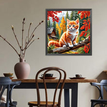 Load image into Gallery viewer, Autumn Cat 40*40CM(Canvas) Full Round Drill Diamond Painting
