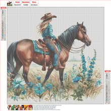 Load image into Gallery viewer, Cowboy Girl On Horseback 40*40CM(Canvas) Full Round Drill Diamond Painting