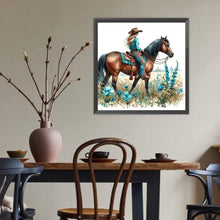 Load image into Gallery viewer, Cowboy Girl On Horseback 40*40CM(Canvas) Full Round Drill Diamond Painting