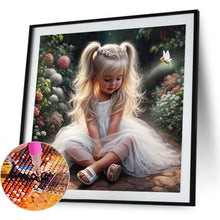 Load image into Gallery viewer, Cute Little Girl 40*40CM(Canvas) Full Round Drill Diamond Painting