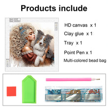 Load image into Gallery viewer, Girl And Dog 30*30CM(Canvas) Partial Special Shaped Drill Diamond Painting