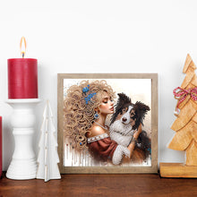 Load image into Gallery viewer, Girl And Dog 30*30CM(Canvas) Partial Special Shaped Drill Diamond Painting